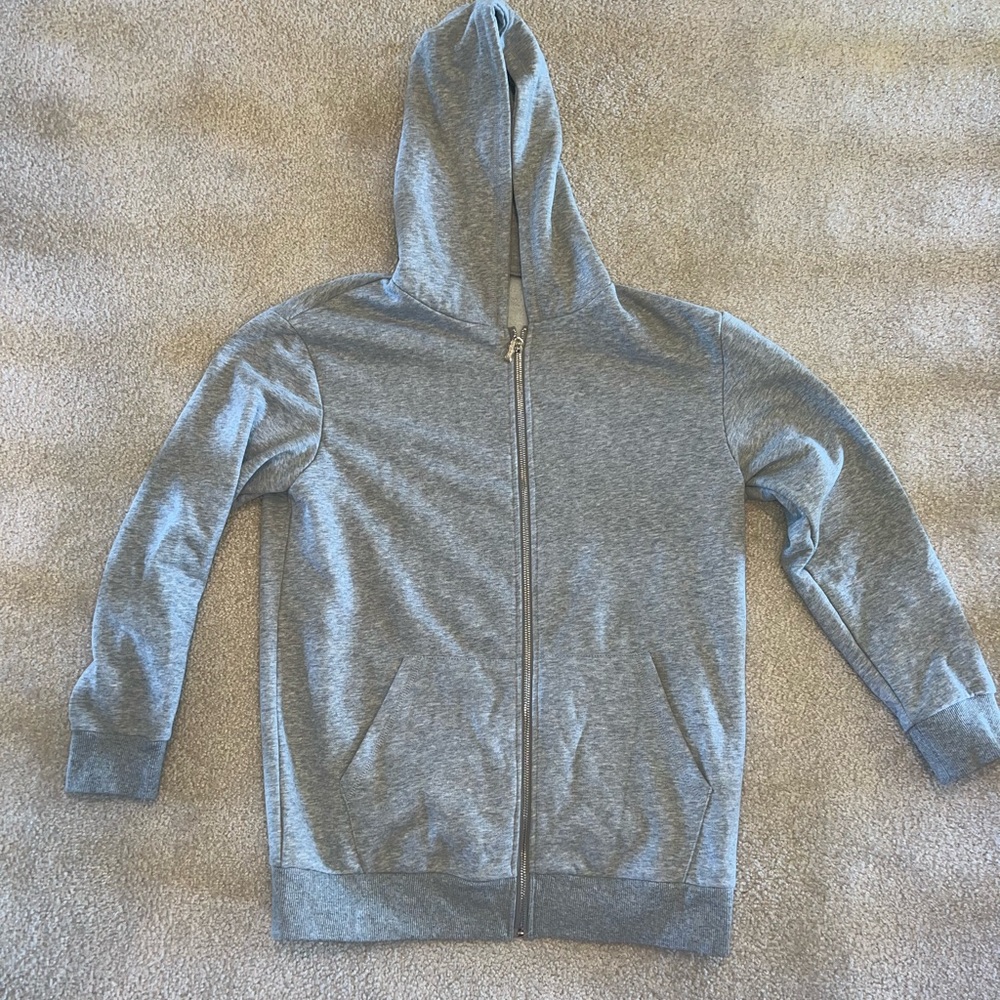 Grey full zip up sweatshirt